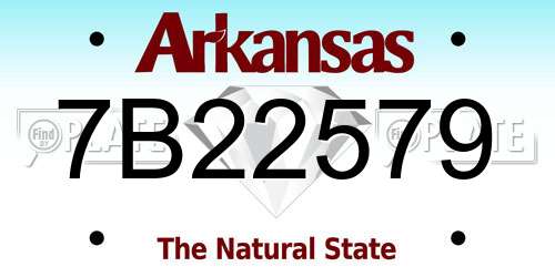 7B22579 Arkansas License Plate