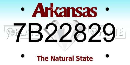 7B22829 Arkansas License Plate