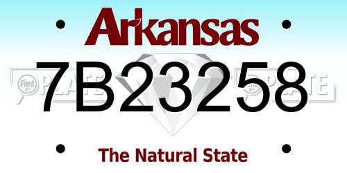 7B23258 Arkansas License Plate