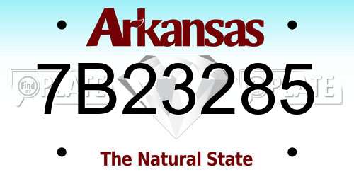 7B23285 Arkansas License Plate
