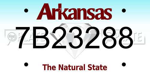 7B23288 Arkansas License Plate