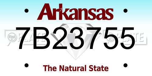 7B23755 Arkansas License Plate