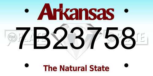 7B23758 Arkansas License Plate