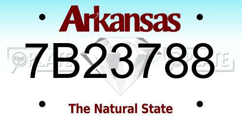 7B23788 Arkansas License Plate