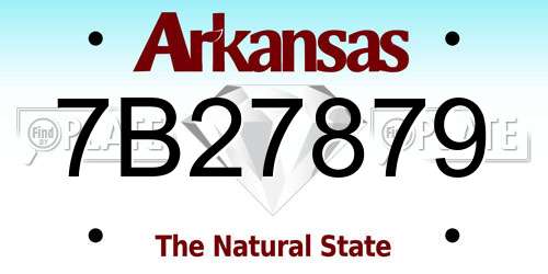 7B27879 Arkansas License Plate