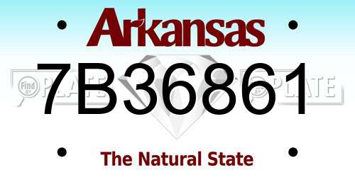 7B36861 Arkansas License Plate