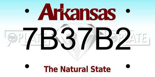 7B37B2 Arkansas License Plate