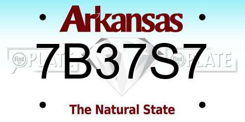 7B37S7 Arkansas License Plate