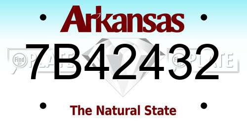 7B42432 Arkansas License Plate