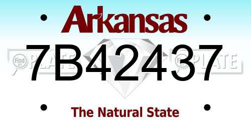 7B42437 Arkansas License Plate