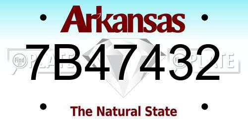 7B47432 Arkansas License Plate