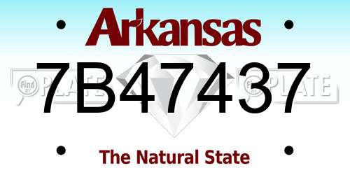 7B47437 Arkansas License Plate