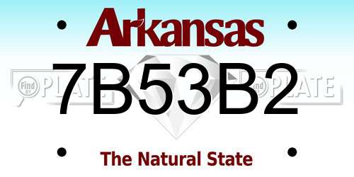 7B53B2 Arkansas License Plate