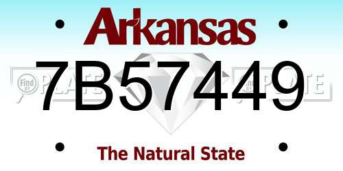 7B57449 Arkansas License Plate