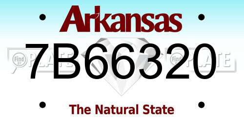 7B66320 Arkansas License Plate