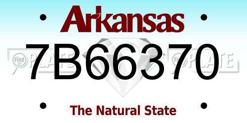 7B66370 Arkansas License Plate