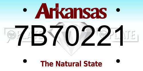 7B70221 Arkansas License Plate