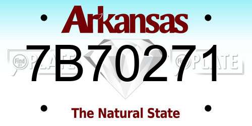 7B70271 Arkansas License Plate