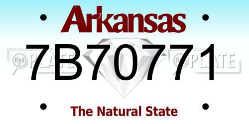 7B70771 Arkansas License Plate