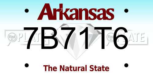 7B71T6 Arkansas License Plate