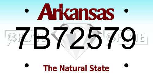 7B72579 Arkansas License Plate