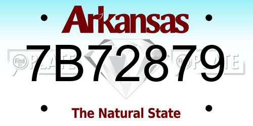 7B72879 Arkansas License Plate