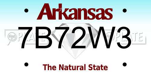 7B72W3 Arkansas License Plate
