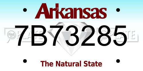 7B73285 Arkansas License Plate