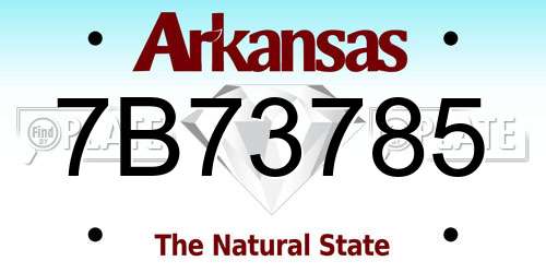 7B73785 Arkansas License Plate