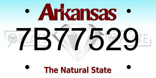 7B77529 Arkansas License Plate