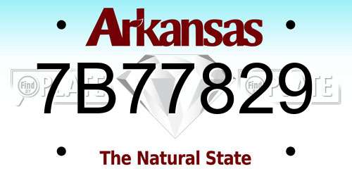 7B77829 Arkansas License Plate