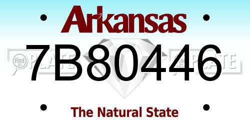7B80446 Arkansas License Plate