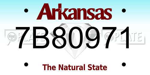 7B80971 Arkansas License Plate