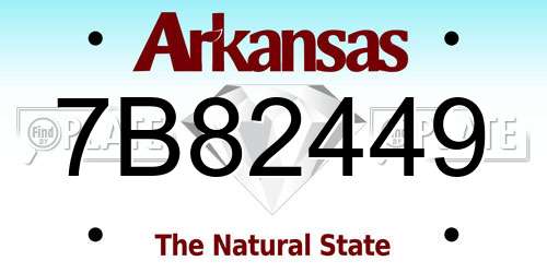 7B82449 Arkansas License Plate
