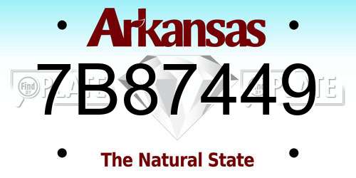 7B87449 Arkansas License Plate