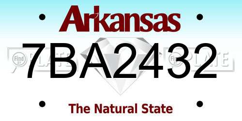 7BA2432 Arkansas License Plate