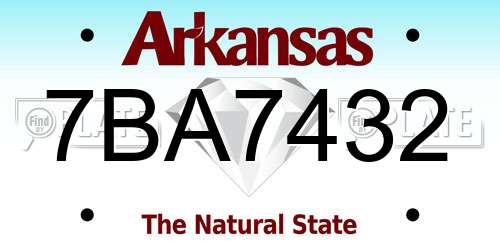 7BA7432 Arkansas License Plate