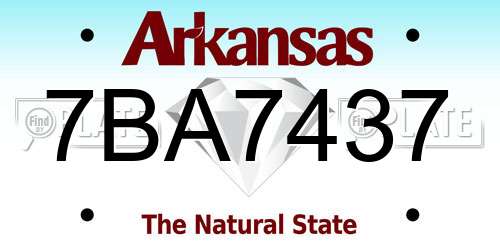 7BA7437 Arkansas License Plate
