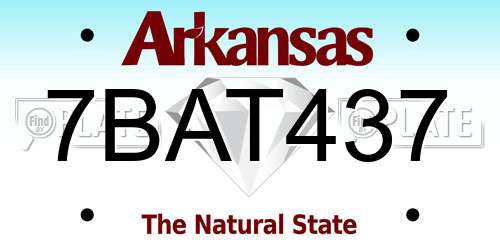 7BAT437 Arkansas License Plate