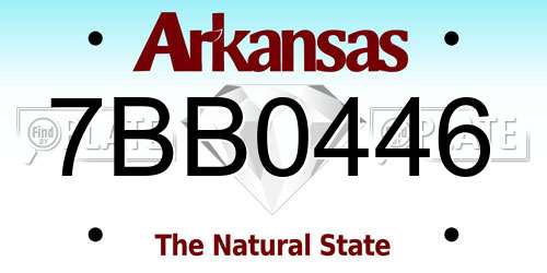7BB0446 Arkansas License Plate
