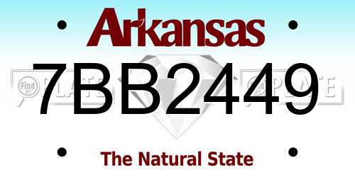 7BB2449 Arkansas License Plate