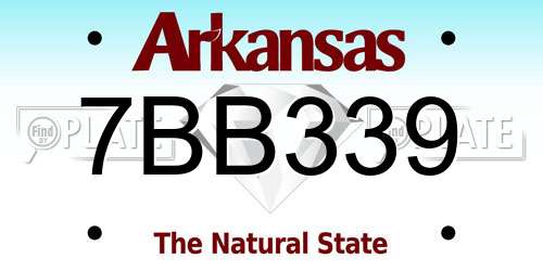 7BB339 Arkansas License Plate