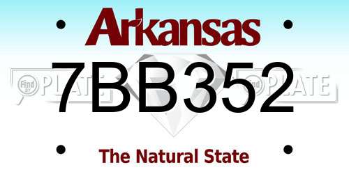 7BB352 Arkansas License Plate