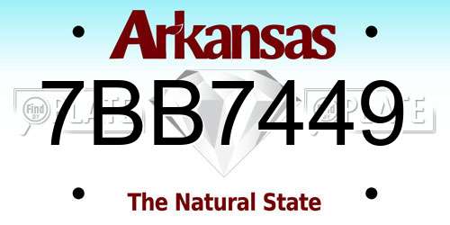 7BB7449 Arkansas License Plate