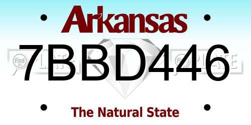 7BBD446 Arkansas License Plate