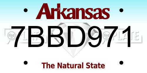 7BBD971 Arkansas License Plate