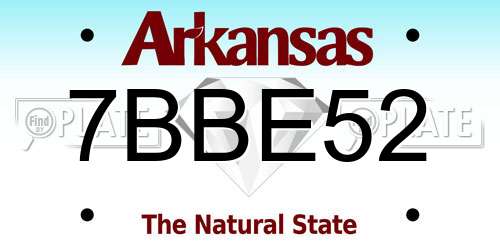 7BBE52 Arkansas License Plate