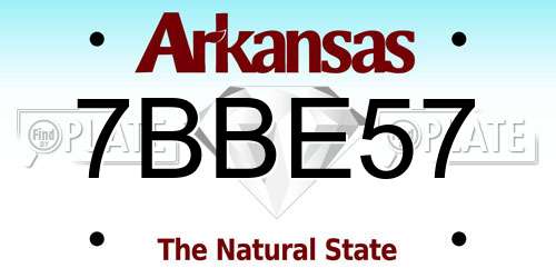 7BBE57 Arkansas License Plate