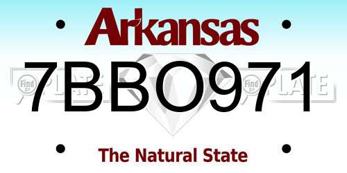 7BBO971 Arkansas License Plate