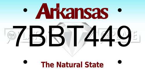 7BBT449 Arkansas License Plate